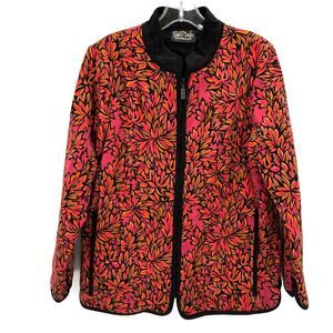 Bob Mackie quilted full zip leaves women’s jacket